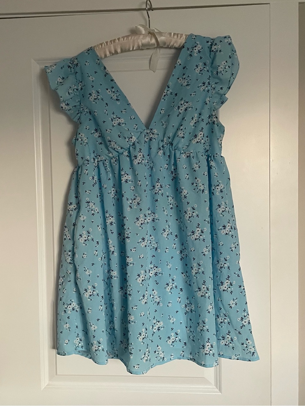 adorable baby blue doll style romper